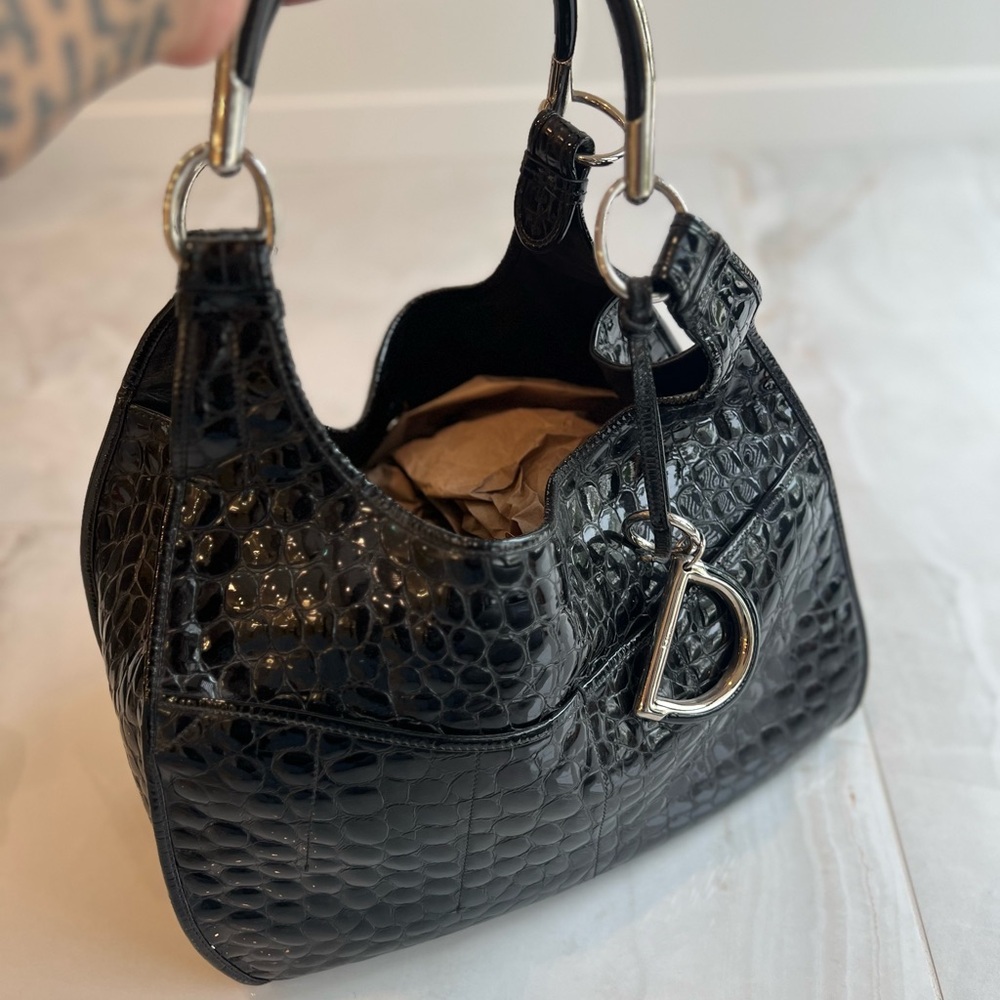 Christian Dior | Grand Sac Dior 61 | Black Crocodile-Embossed